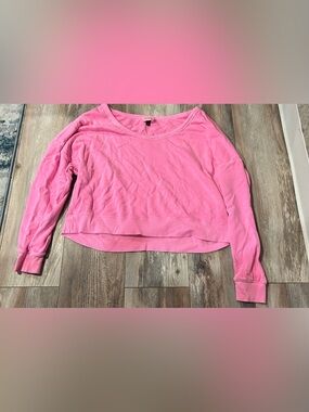 Universal Thread Cropped Crewneck Sweatshirt in Pink Size XL